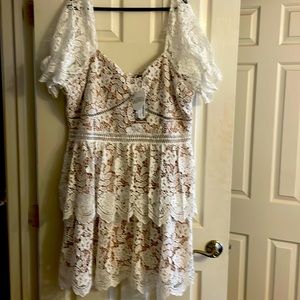 Boohoo White lace dress